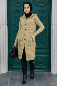 Neva Style - Biscuit Hijab Tricot Cardigan 70710BS - Thumbnail