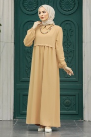 Neva Style - Biscuit Hijab Turkish Dress 414BS - Thumbnail