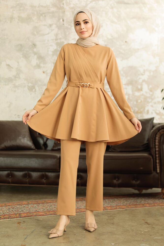 Biscuit Hijab Turkish Dual Suit 5860BS - 3