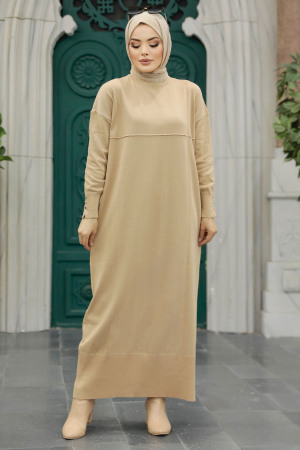 Biscuit Hijab Turkish Mercerized Dress 10137BS - 3