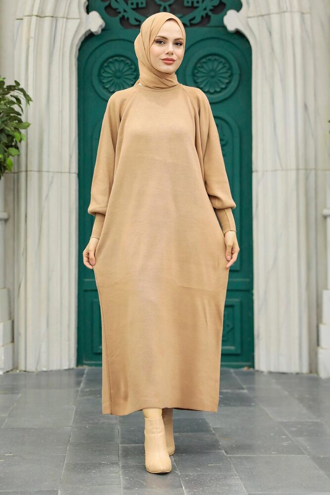 Biscuit Knitwear Muslim Dress 3419BS - 2