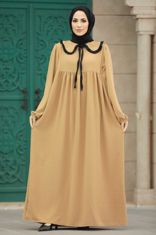 Biscuit Long Muslim Dress 57344BS - 2