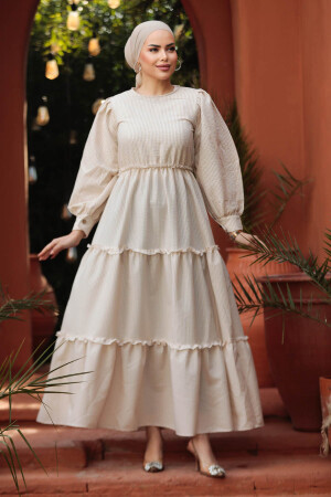 Neva Style - Biscuit Modest Maxi Dress 30252BS - 2