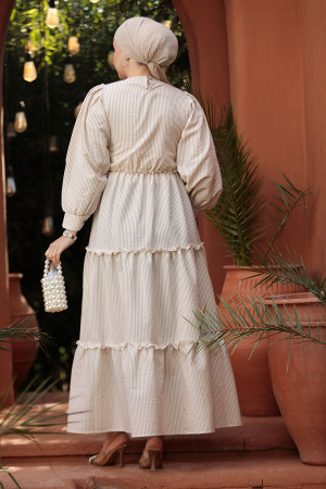 Neva Style - Biscuit Modest Maxi Dress 30252BS - 5