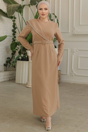 Biscuit Modest Prom Dress 664BS - 1