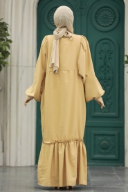 Neva Style - Biscuit Muslim Dress 57341BS - Thumbnail