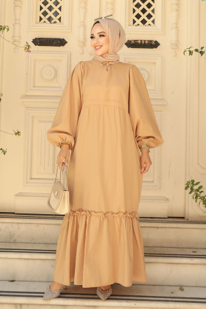 Biscuit Muslim Dress 57341BS - 1