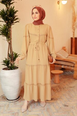 Biscuit Muslim Long Dress Style 63250BS - 1