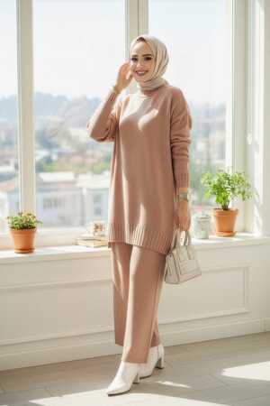 Neva Style - Biscuit Women Knitwear Dual Suit 34341BS - 1