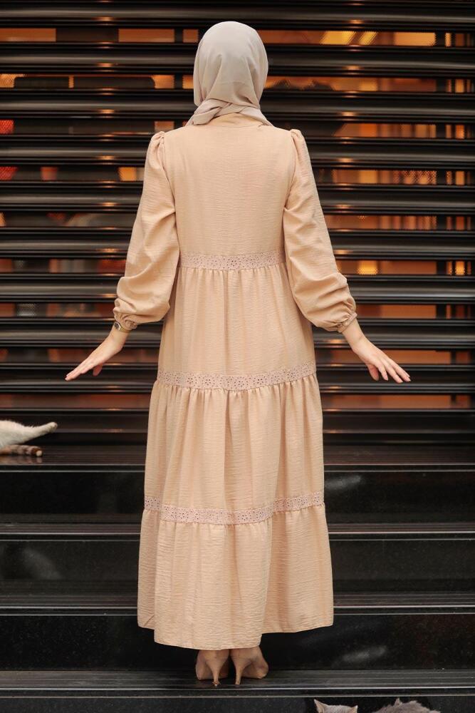 Neva Style - Bisküvi Tesettür Elbise 22912BS - 3