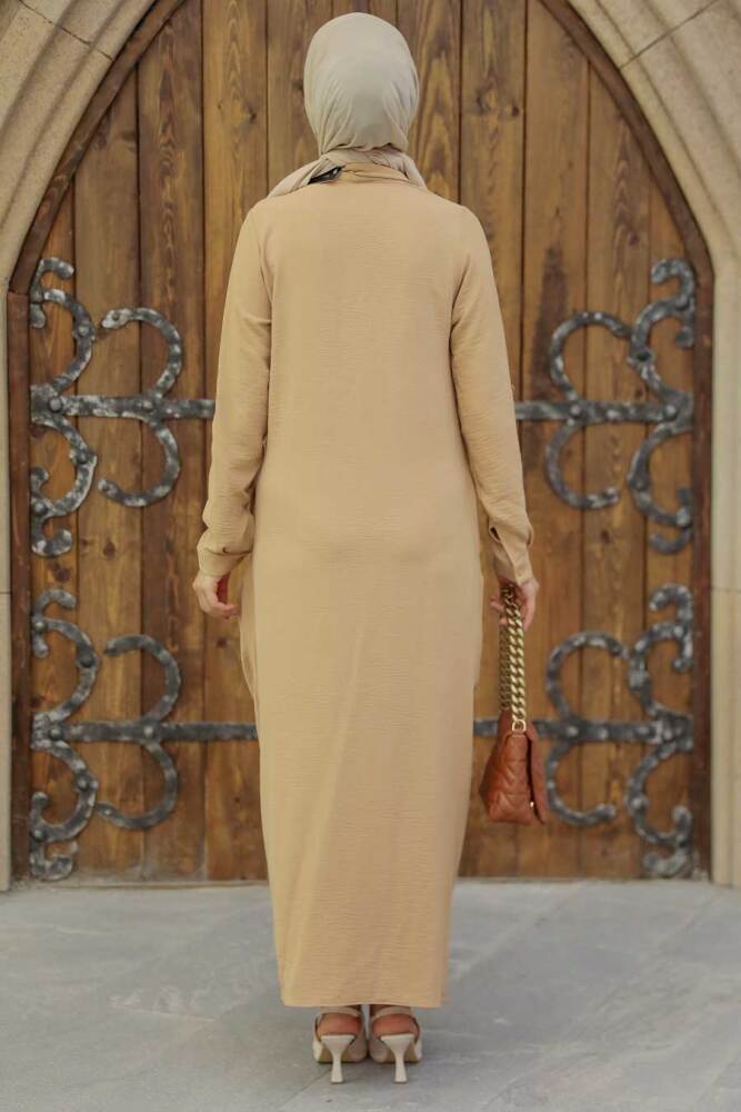 Neva Style - Bisküvi Tesettür Elbise 34281BS - 4