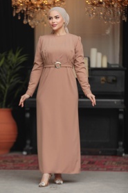 Neva Style - Bisküvi Tesettür Elbise 636BS - Thumbnail