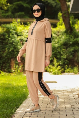 Neva Style - Bisküvi Tesettür İkili Takım 60390BS - 1