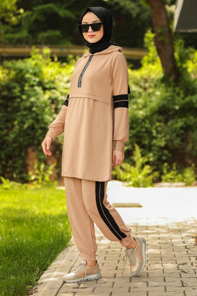 Neva Style - Bisküvi Tesettür İkili Takım 60390BS - 1