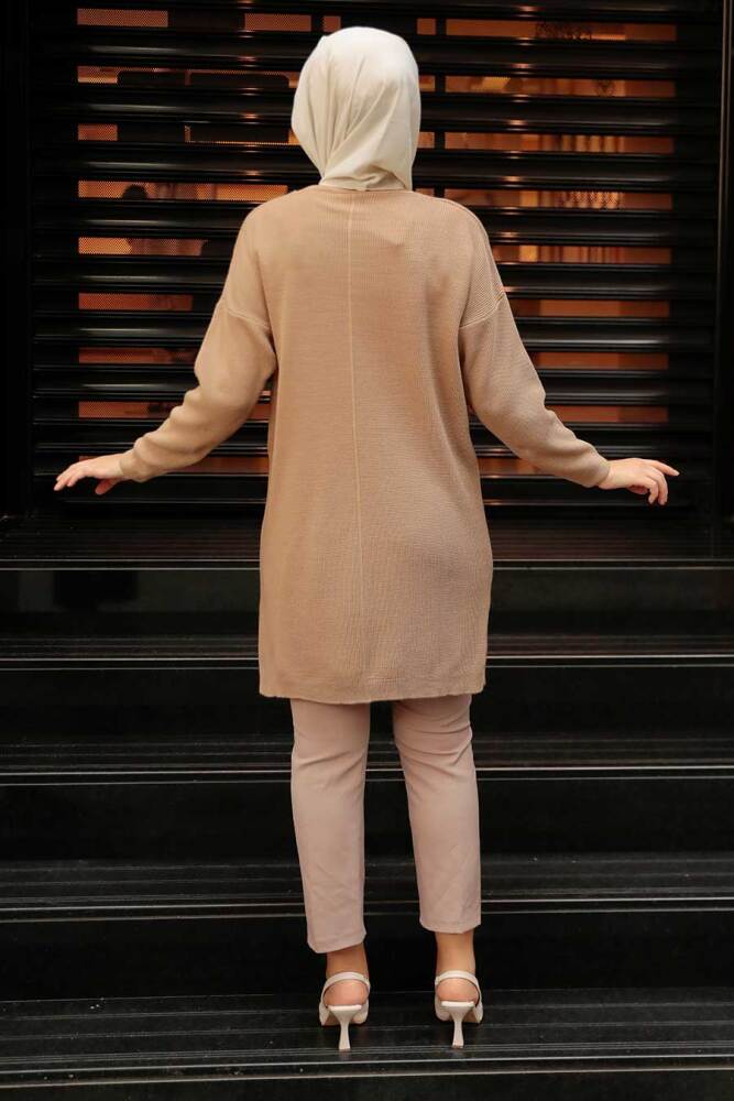 Neva Style - Bisküvi Tesettür Triko Tunik 18441BS - 2