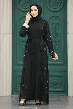 Black Abaya Modest Double Suit 30121S - 2