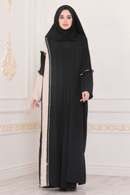 Neva Style - Black Abaya Suit 9171S - Thumbnail