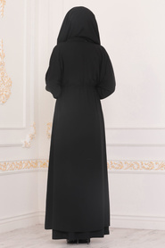 Neva Style - Black Abaya Suit 9178S - Thumbnail