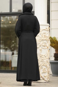 Neva Style - Black Abaya Suit 9462S - Thumbnail