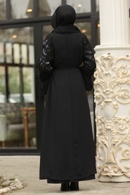 Neva Style - Black Abaya Suit 9639S - Thumbnail
