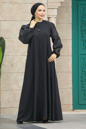 Black Dubai Abaya 20157S - 2