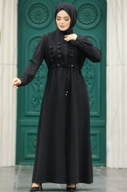 Neva Style - Black High Quality Turkish Abaya 10037S - Thumbnail