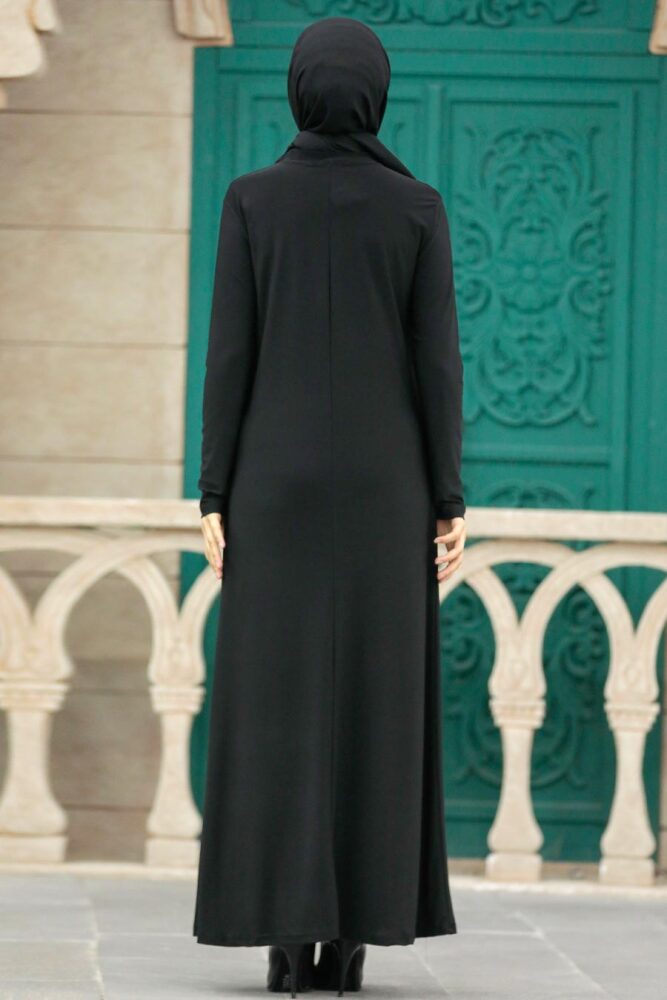 Black Hijab Turkish Dress 380300S - 3