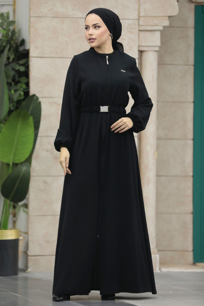Black Hijab Abaya 20082S - 3