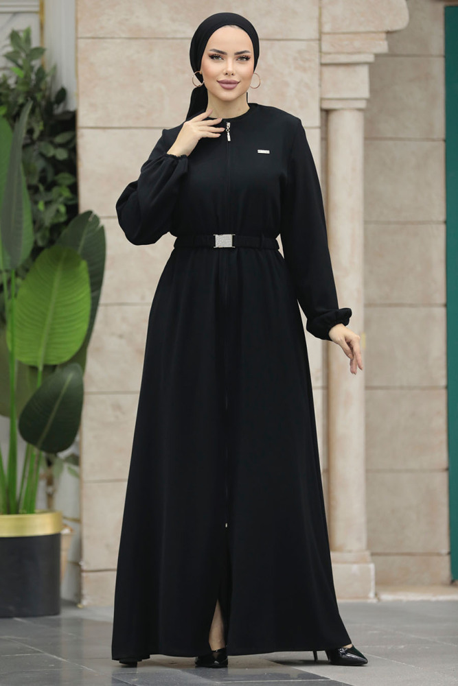 Black Hijab Abaya 20082S - 1