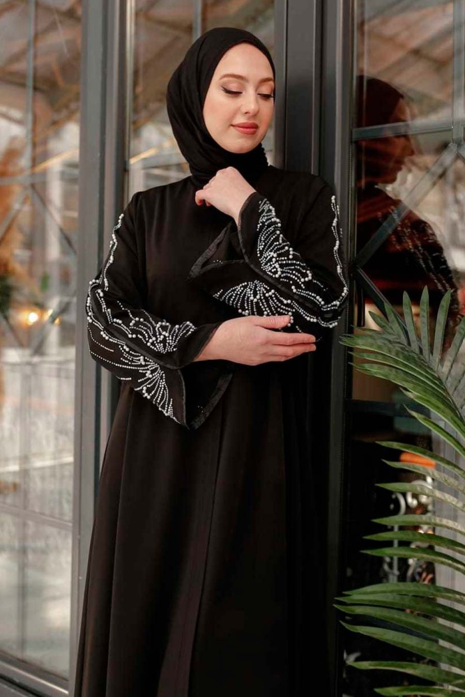  Neva Style - Black Hijab Abaya 34821S - 3
