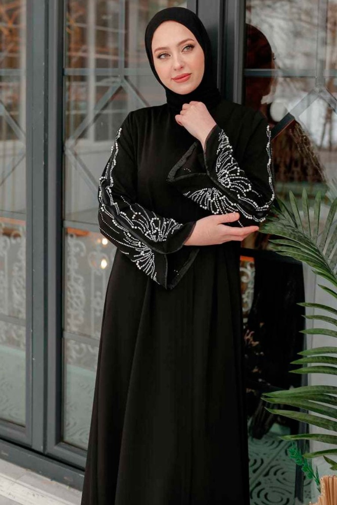  Neva Style - Black Hijab Abaya 34821S - 1