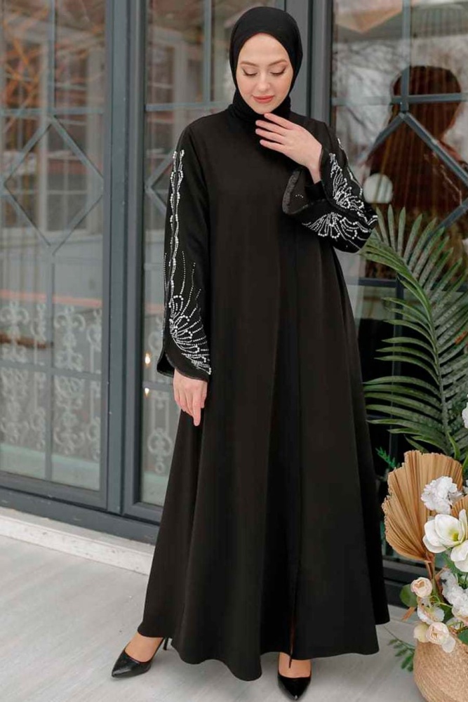  Neva Style - Black Hijab Abaya 34821S - 5