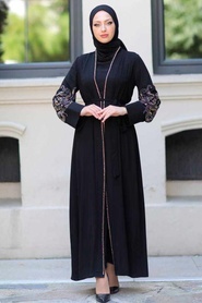  Neva Style - Black Hijab Abaya 358800S - Thumbnail