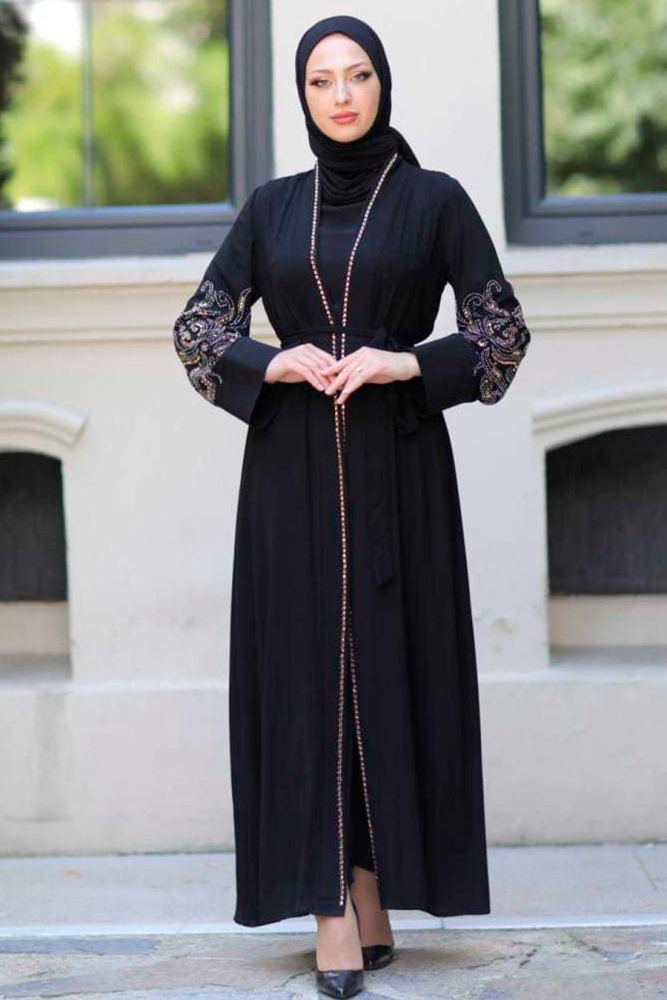  Neva Style - Black Hijab Abaya 358800S - 3