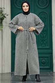 Neva Style - Black Hijab Coat 5943S - Thumbnail
