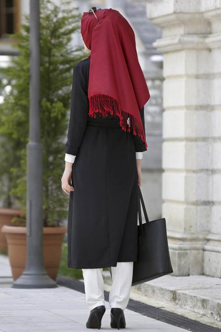 Neva Style - Black Hijab Abaya 6128S - 3