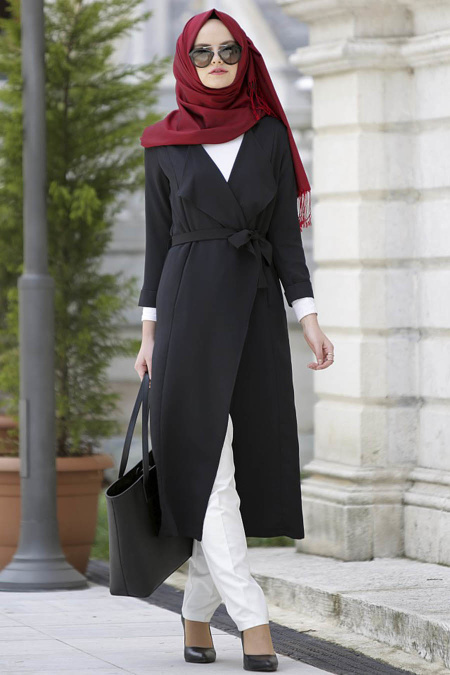 Neva Style - Black Hijab Abaya 6128S