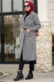 Neva Style - Black Hijab Coat 90710S - Thumbnail