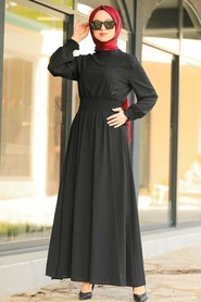 Neva Style - Black Hijab Daily Dress 1149S - Thumbnail