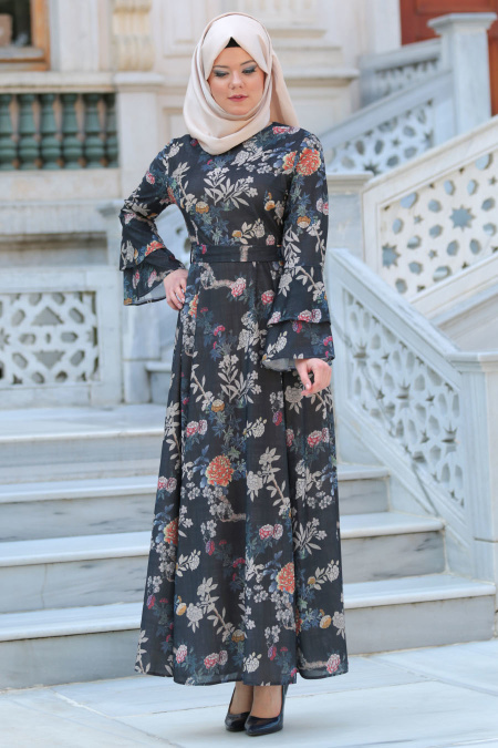 Neva Style - Black Hijab Dress 100160S