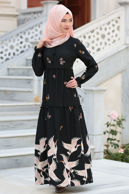 Neva Style - Black Hijab Dress 2065S
