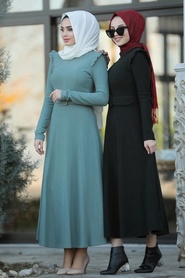 Neva Style - Black Hijab Dress 22159S - Thumbnail