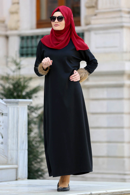Neva Style - Black Hijab Dress 22210S