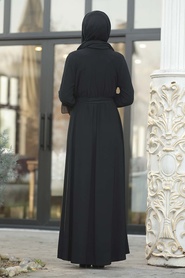 Neva Style - Black Hijab Dress 22372S - Thumbnail