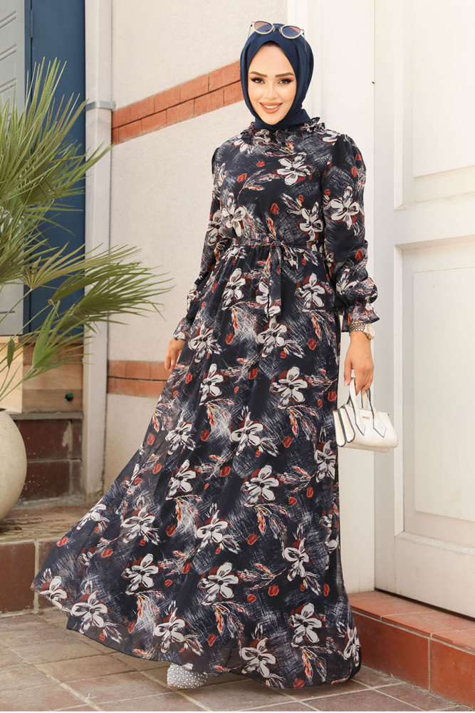 Black Hijab Dress 29710S - 1