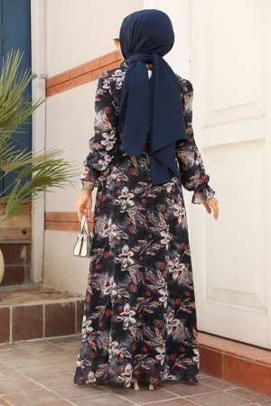 Black Hijab Dress 29710S - 3