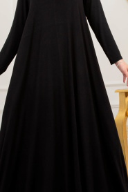 Salaş Siyah Tesettür Elbise 79290S - Thumbnail