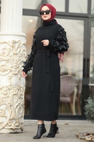 Neva Style - Black - Hijab Dress - 8516S - Thumbnail