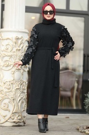 Neva Style - Black - Hijab Dress - 8516S - Thumbnail