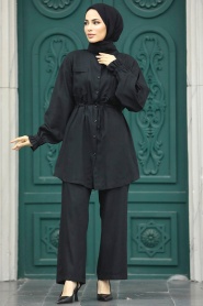 Neva Style - Black Hijab Dual Suit 5899S - Thumbnail